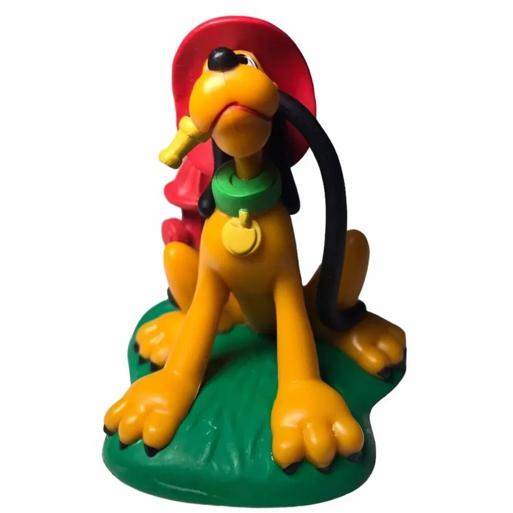 Disney Store Pluto PVC CakeTopper Figure Figurine‎ Clubhouse Jr. Dog Firefighter
